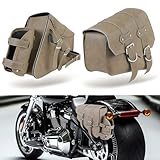 DREAMIZER Motorrad Satteltaschen Universelle Leder Motorrad Tasche mit Trinkflaschen Tasche wasserdichte Motorradzubehör Kompatibel mit Harley Honda Kawasaki Suzuki Yamaha