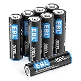 EBL Lithium Batterien AA 8 Stück - 1,5V AA Batterien, Nicht wiederaufladbar, Langlebige und auslaufsichere AA Batterien