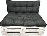 HIGH LIVING Palettenkissen Indoor/Outdoor Sofa Pallet Comfort Outdoor Schmutz- und Wasserabweisende Palettenauflage Pallet Pad Sitzkissen für Europaletten (2er Set 120x80|120x40cm, Anthracite)