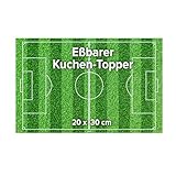 dekora - Essbarer Tortenaufleger | Fußball Tortendeko Rechteckig aus zuckerfreiem Esspapier - 20x30cm, grün
