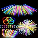 Kangtaixin Knicklichter Party Set für Kinder – 100 Leuchtstäbe mit 100 Verbindern, Party Deko für Halloween, Weihnachten, Festival & Hochzeiten, Mitgebsel & Gastgeschenke für Kindergeburtstag