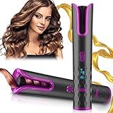 ZFAUOL Schnurloser Automatischer Lockenstab mit 6 Temperaturstufen, Keramikbeschichtung, Timer & LCD-Display, Große & Kleine Locken für Langes & Kurzes Haar