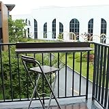 WLCNYL Balkon-Stehtisch für Geländer, Hängetische für den Außenbereich für Deck, Kaffee-Terrassen-Garten-Esszimmermöbeltisch, für Terrassen-Gartenveranda, höhenverstellbar (Größe: 60 cm)