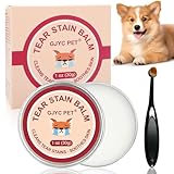 Natürliche Tränenfleckenentferner-Salbe für Haustiere mit Profi-Bürste – 30g Natürliche, pflanzliche Augenpflege für Hunde und Katzen – reinigt sanft und stellt die strahlenden Augen Wieder her