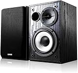 Edifier R980T Aktive 2.0 Lautsprechersystem Paar (24 Watt), 4' PC Regallautsprecher Studio Monitore für Computer --Schwarz