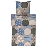 Lavea Bettwäsche Set 135 x 200 + 80 x 80, Hannes, 100% Baumwolle, 2-teilig mit Reißverschluss