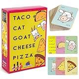 Byhsoep Taco Katze Ziege Käse Pizza für Kartenspiel 2-8 Spieler | Taco Cat Cheese Pizza Partyspiel | 10 Min Deckkartenspiele für Kinder und Erwachsene | Ab 8+Jahren