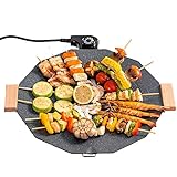 GaRcan Camping-Grilltopf, Elektroofen, rauchfreie Grillmaschine, Teppanyaki-Platte, geeignet für Party, Camping, Festival, Kochen, 36 cm