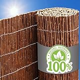 urfence Deine Oase: 90x600 Balkon Sichtschutz Gartenzaun Weidenzaun - Balkonverkleidung Wetterfest - Sichtschutzmatte Weide Sonnenschutz Sichtschutzzaun Garten Terrasse Weidenmatte Rollzaun Holzzaun