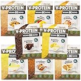 Veganes Protein-Pulver Proben-Paket, 8x30g Mix-Pack - alle Geschmacksvarianten in einer Mix-Box – unglaublich lecker - pflanzliches Protein mit 73-81% Eiweiß | V-PROTEIN 8K Probe