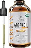Kanzy Arganöl Haare Bio Kaltgepresst 100% Rein für Gesicht, Haut und Körper, Anti-Aging Vegan Argan oil of Marokko im Lichtschutz Recycelbare Glasflasche (100ml, Argan)