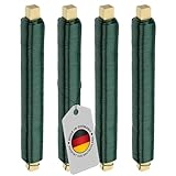 ECENCE 4er Set Blumendraht verzinkt, 0,65mm Basteldraht, Wickeldraht lose auf Holzwickel zur Befestigung von Blumen und Pflanzen, Bindedraht 35m Farbe Grün