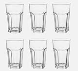 6-er Set Gläser Pokal - Glas für Cocktail Longdrink Wasser Tee Kaffee bis 120°C - 350ml - 14cm hoch - spülmaschinenfest
