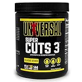 Universal Nutrition Super Cuts 3 Fat-Burner, stoffwechselanregende Diätkapseln zur Gewichtsreduzierung, erhöht den Energieverbrauch, Entwässerung-& Wasserreduktion, 130 Tabletten