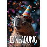 PACKLIST Einladungskarten Geburtstag – 12x Einladungskarten Capybara für Ihre Feier – Die Perfekte Einladungskarte Für Eine Unvergessliche Feier!