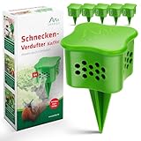 GARDIGO® Schneckenschutz durch Kaffeeduft - 6er Set Beetstecker | Schnecken vertreiben durch Kaffeesatz | Präziser geschützter Einsatz durch Beetstecker | Auch für Abwehr-Granulat geeignet