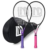 LUNNADE 27 Zoll Tennisschläger für Erwachsene, 2 Tennisschläger mit Hülle,Geeignet für Damen Herren Anfänger und Fortgeschrittene