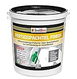 Isolbau Fertigspachtel Finish 25 kg, Glättspachtel Fugenspachtel, Gebrauchsfertige Polymer-Gips Fertig-Spachtelmasse für innen, Weiß Q1-Q9