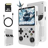 KINMRIS R36S Retro Handheld Spielkonsole, 64 G über 15000 Spiele, Retro Konsole 3,5-Zoll-IPS-Bildschirm, tragbare Spielkonsole für Kinder und Erwachsene, unterstützt mehrere Emulatoren (Weiß)