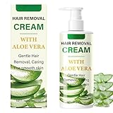 Haarentfernungscreme für Männer & Frauen, schmerzfreie Enthaarung mit Aloe Vera, Schamkörper-Bikini, Gesichtshaarentfernungscreme für empfindliche Haut & Intimbereiche, feuchtigkeitsspendend, sanft