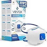 VEVOX® FFP2 Maske mit Ventil – 5er, 10er oder 20er Set – Staubmaske – Atemschutzmaske – Staubschutzmaske – Feinstaubmaske – Atemschutz z.B. gegen Feinstaub, Schleifstaub oder Baustaub