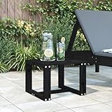 Qnhdfrt Beistelltisch Outdoor Massivholz Kiefer Schwarz 40x38x28,5 cm Garten Beistelltisch Balkonmöbel für Terrasse Balkon Garten