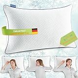 TMILIATRAY Kühlender Memory Foam Kissen, Orthopädisches Nackenstützkissen Visco Kopfkissen Einstellbares Nackenkissen Schlafkissen mit Waschbarer Bezug und Füllpaket