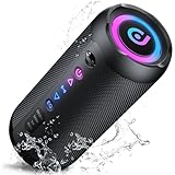 Bluetooth Lautsprecher mit Licht, 30W Musikbox Tragbarer Bluetooth Box mit IPX7 wasserdicht, Dualen Bass-Treibern, 30 Sth Akku, RGB Lichter, TWS Kopplung，AUX, TF Karte, Geeignet Outdoor/Party/Reisen
