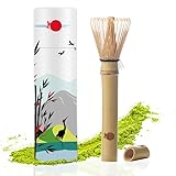 ORIGEENS MATCHA BESEN AUS BAMBUS MIT LANGEM GRIFF - Kleiner traditioneller Chasen Bambusbesen für die Zubereitung von Matcha Latte/die Teezeremonie - Matcha Whisk für unterwegs