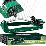 KRUMAD Oszillierender Rasensprenger, 15 Düsen, Verstellbarer Bewässerungssystem Garten, Inkl. Reinigungsnadel, Wetterfest, Ideal für Garten, Blumenbeete, Gemüsebeet, Grün-Schwarz