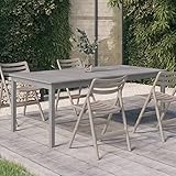 TECHPO Furniture Home Tools Gartentisch Grau 200x100x75cm Massivholz Akazie