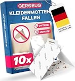 Gerobug® Kleidermottenfalle 10 Stück - Mottenfalle Kleidermotten mit 3 Monate Wirksamkeit - Motten-Falle mit Pheromonlockstoff - Schnell & einfach Mottenbefall kontrollieren -Gelbsticker, Gelbtafeln