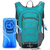 SAMIT Trinkrucksack mit 2L Trinkblase, Rucksack mit Trinksystem für Herren und Damen Ultraleicht Wasserdicht Outdoor Rucksack Fahrradrucksack zum Laufen Radfahren Wandern Klettern Skifahren Grün