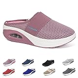 Orthopädische Schuhe Damen Air Cushion Slip On Walking Orthopedic Diabetic Walking Shoes Freizeit Mesh Atmungsaktiv Sandals (Pink, Erwachsene, Damen, 39, Numerisch, EU Schuhgrößensystem, M)