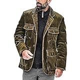 kuiazelit Vintage Herren Militärjacke Cord Taktischer Wintermantel Windbreaker Dicker Reverskragen Combat Casual Cargo Jacke Multi Taschen Casual Arbeitsjacke Winter Bomberjacke Outdoor Jacke, grün, M