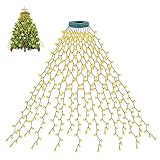 cshare Christbaumbeleuchtung mit Ring, 400 LEDs mit 16 Stränge 2m Lichterkette Weihnachtsbaum Innen, mit 8 Modi,IP44 Wasserdicht,Memory & Timing Funktion für Weihnachtsdekorationen Baum - Warmweiß