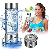 HEDIR 420 ml Wasserstoffwasserflasche 2024 Neue tragbare Wasserstoffwasser -Ionisator -Maschine mit SPE -PEM -Technologie tragbare für Home Office Travel,Silver-420ml