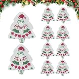 Weihnachtsknöpfe Für Basteln,10-Teilige Baumförmige Dekorationsnadel Ornament,2D Acryl Weihnachtsknöpfe Für Kleidung | Für Herbst Damen Herren Strumpfkleidung Urlaub Dekoration Kinder