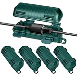 Frienda Schutzabdeckung für Verlängerungskabel, wasserdicht, IP44, mit 4 abnehmbaren Riegeln, Steckerabdeckung, elektrische Sicherheitsbox für Urlaubssteckdosen, Dekorationslichter (grün, 4 Stück)