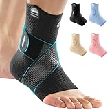 ZOELION Knöchelbandage mit Einzigartigem Netzband, 3D-Gestricktes Luftgewebe Sprunggelenkbandage für Plantarfasziitis Achillessehne, Verstellbare Fussbandage zur Schmerzlinderung Verletzungshilfe, M