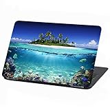 Laptop Folie Cover Strand Urlaub Paradies Klebefolie Notebook Aufkleber Schutzhülle selbstklebend Vinyl Skin Sticker (17 Zoll, LP 19 Insel Paradies)