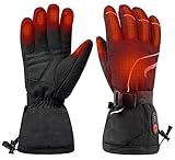 LanBlu Beheizbare Handschuhe Damen Herren, Akku Beheizte Handschuhe mit Heizung, Wasserdicht Beheizbare Handschuhen Motorrad mit 3 Stufen, Touchscreen Beheizte Winterhandschuhe Ski,Fahrrad