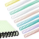 Prasacco 10 Stück Kunststoff-Bindekämme, 12 mm Spiralbinderücken Set 10 Farbe Binderücken Spulen 30 Schlaufen Teilung 10 mm Bindegerät Spiralbindung for Document Notebook File Making