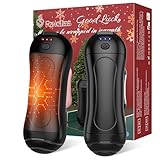 Handwärmer Elektrisch Wiederverwendbar 2 Pack, FANDLISS 6000 mAh USB Taschenwärmer Wiederaufladbarer Magnetisches Design Tragbarer Handwärmer für Weihnachten/Outdoor/Camping usw.Schwarz