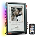 Divoom Times Frame – transparenter digitaler Bilderrahmen (10,1-Zoll) mit WLAN und 64 GB, IPS-Display mit Schweb-Effekt und RGB-Drehknopf, 400+ Zifferblätter, Widgets und Pixel-Art-Community (schwarz)