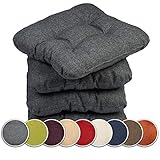 sunnypillow 4er Set Stuhlkissen 40x40 cm Bequeme 8cm Polsterauflage Auflage für Stühle/Bänke in Haus und Garten Sitzkissen Sitzauflage Gartenkissen viele Farben zur Auswahl Anthrazit