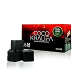 Coco Khalifa Shisha Kohle | 10kg Naturkohle aus Kokosnussschalen | Premium Wasserpfeife & Grill Briketts | Nachhaltige Grillkohle mit Langer Brenndauer | Ideal auch für Dutch Oven & BBQ [27x27x27mm]