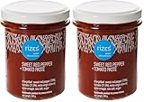 Rizes Greek Delicatessen Süße Rote Paprika- und Tomatenpaste 200 g – 100% natürliche griechische Delikatesse aus Florina, nativem Olivenöl, Weinessig, vegan, ohne Konservierungsstoffe (Packung mit 2)