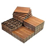 BotaBay 30x30 cm Holzfliesen Outdoor Braun Indoor Bodenbelag Balkon mit Balkonfliesen Drainagensystem 30 Stück Fliesen Set 2.7 ㎡