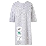 Patientenhemd mit Rückenverschluss – Unisex Einheitsgröße, 100% Baumwolle, Oeko-TEX® Standard 100, pflegeleicht und industriewäschegeeignet, halbarm für mehr Bewegungsfreiheit